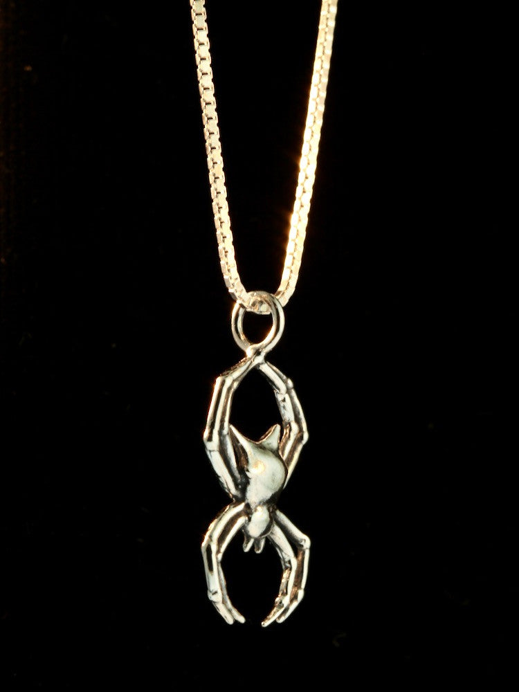 Orb Weaver Spider Charm - Silver
