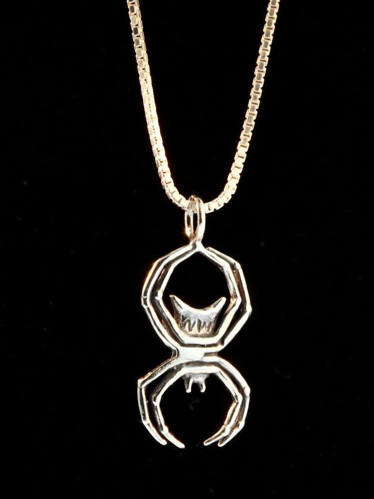 Orb Weaver Spider Charm - Silver
