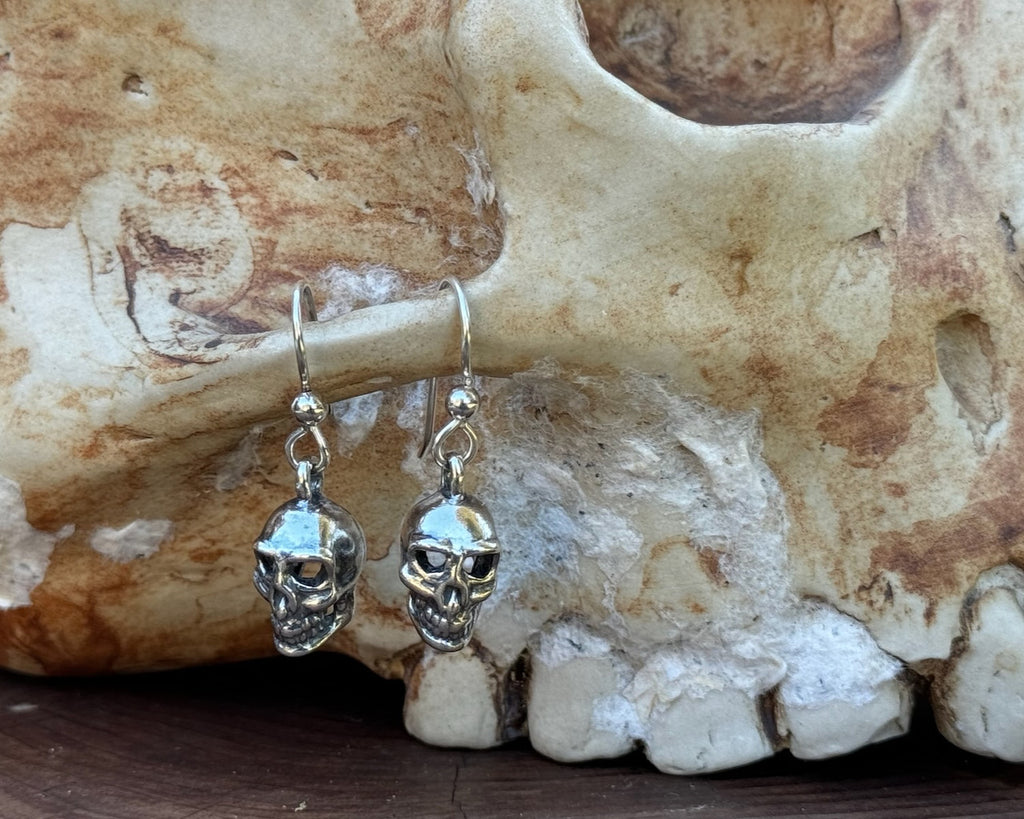 Sterling Silver Skull Earrings