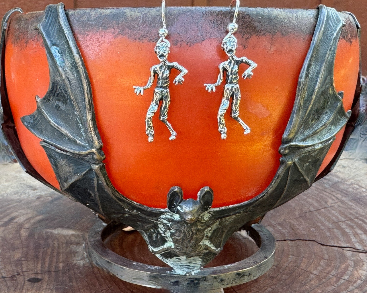 Sterling Silver Zombie Earrings