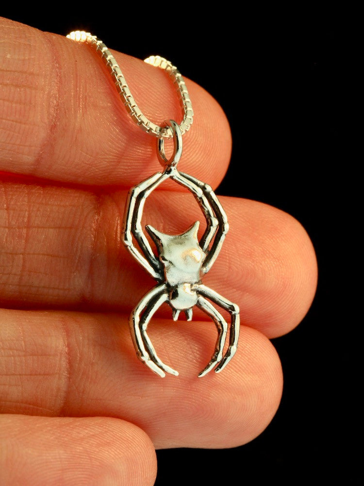 Orb Weaver Spider Charm - Silver