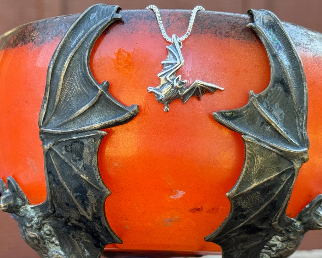 Sterling Silver Bat Flight Pendant