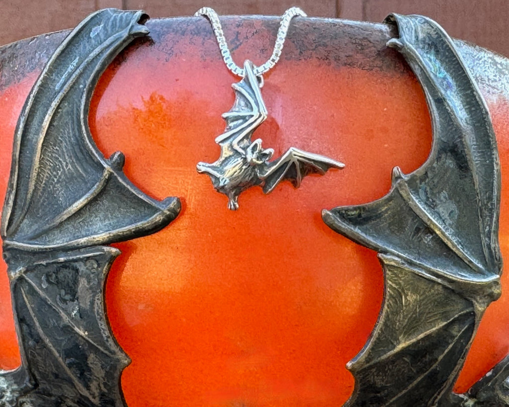 Sterling Silver Bat Flight Pendant