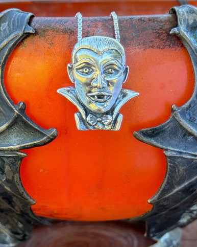 Dracula Vampire Pendant - Silver