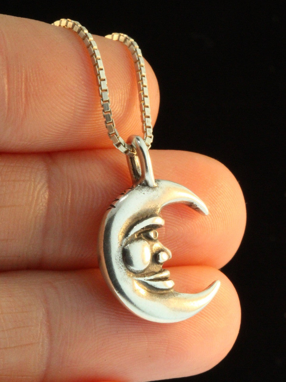 Celestial - Medium Moon Charm - Silver