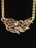 Gold Tide Pool Neckpiece with Diamonds - Solid 14k Gold