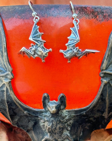 Bat Flight Earrings - Sterling Silver