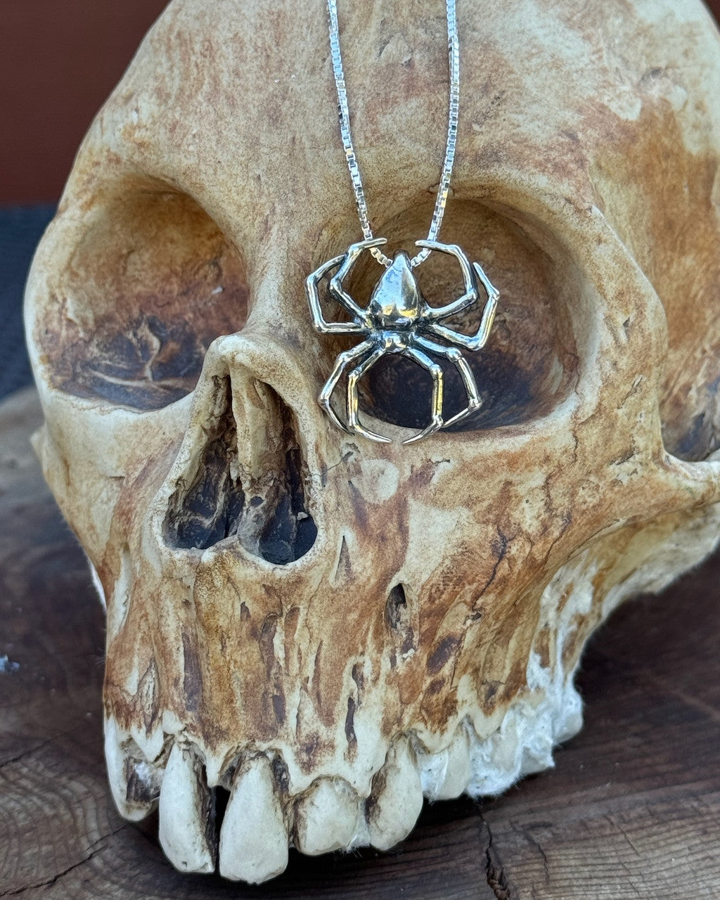 Sterling Silver Large Spider Pendant