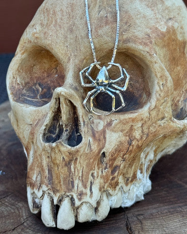 Large Spider Pendant - Silver