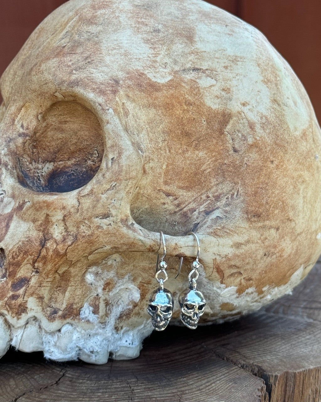 Sterling Silver Skull Earrings