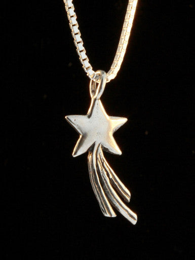 Shooting Star Charm - Sterling Silver