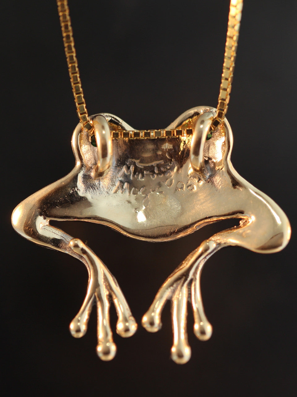 Good Luck Frog Pendant with Tsavorite Eyes