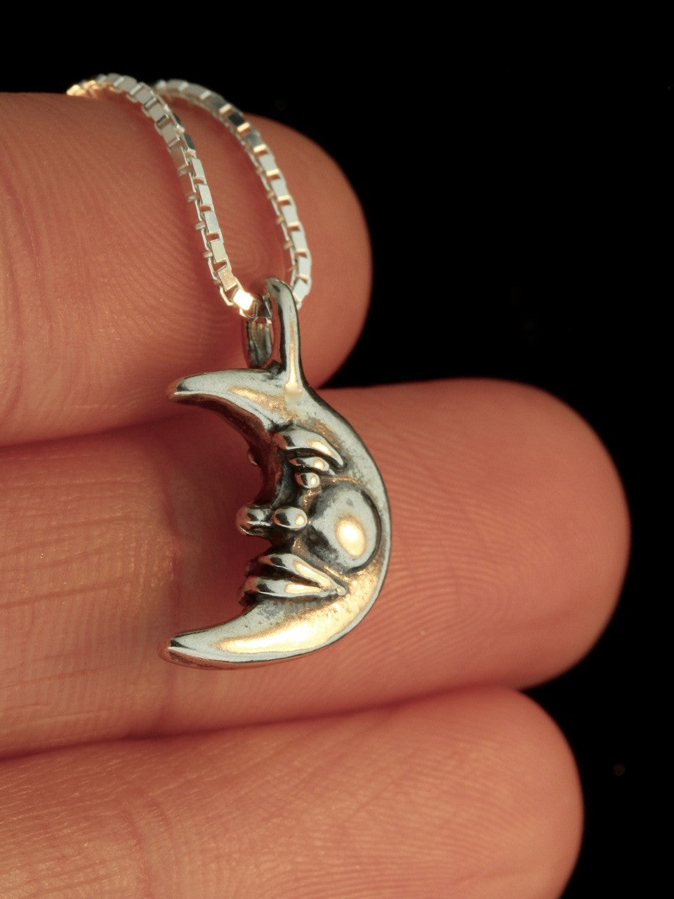 Silver moon charm