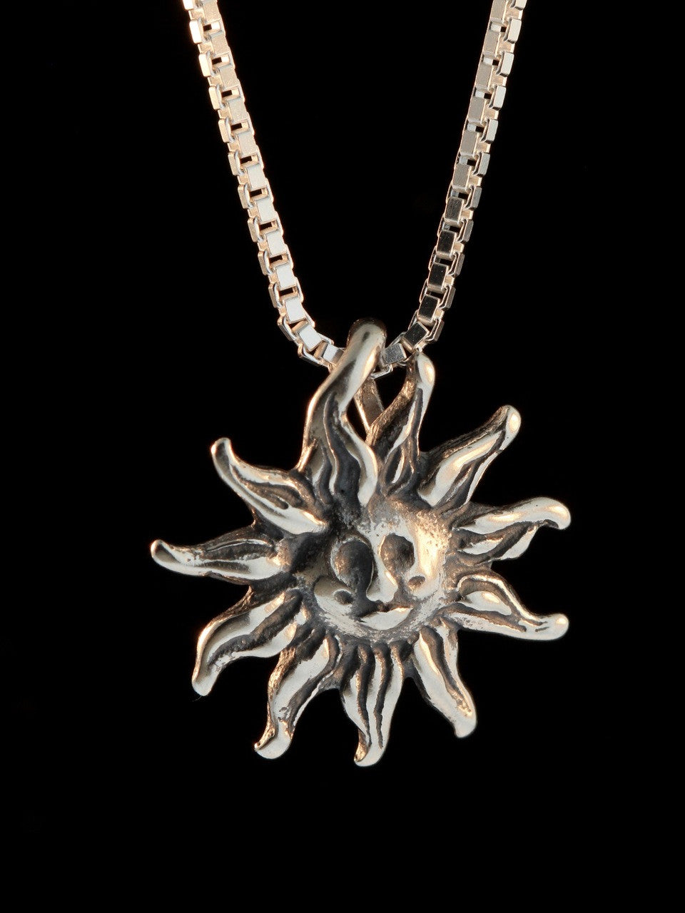 Celestial - Small Sun Charm - Silver