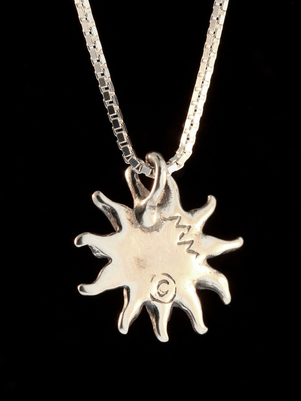 Celestial - Small Sun Charm - Silver