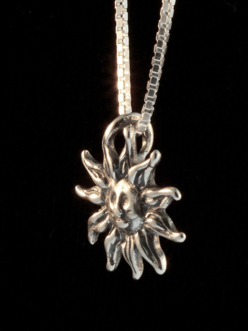 Celestial - Small Sun Charm - Silver
