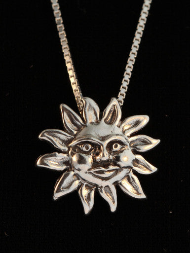 Celestial - Medium Sun Charm - Silver