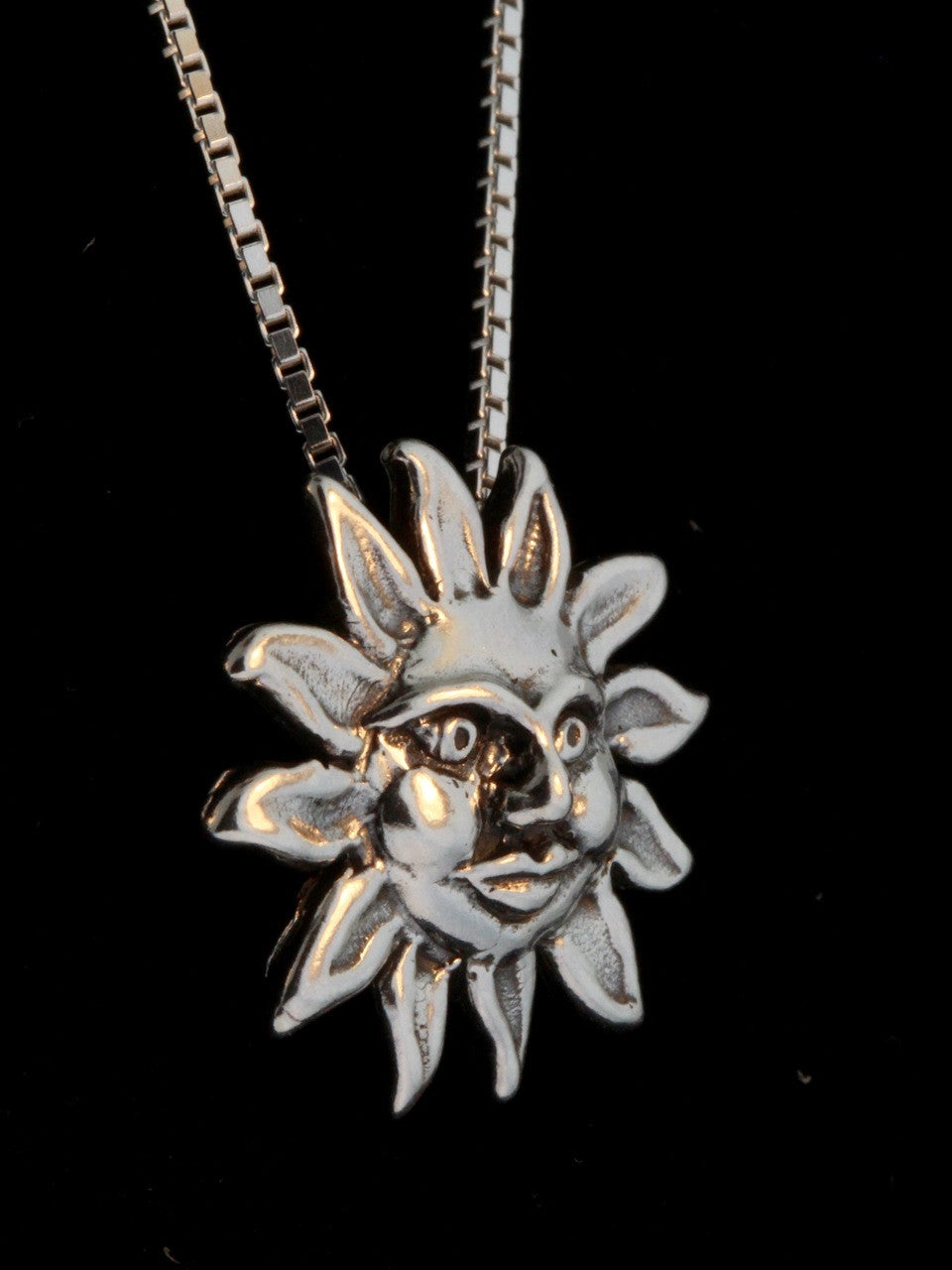 Celestial - Medium Sun Charm - Silver
