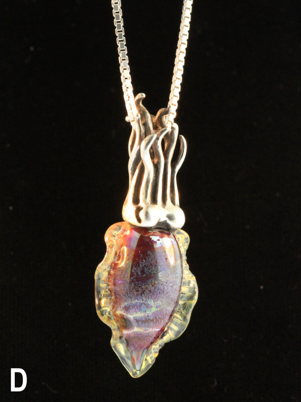Iridescent Cuttlefish Pendant - Silver