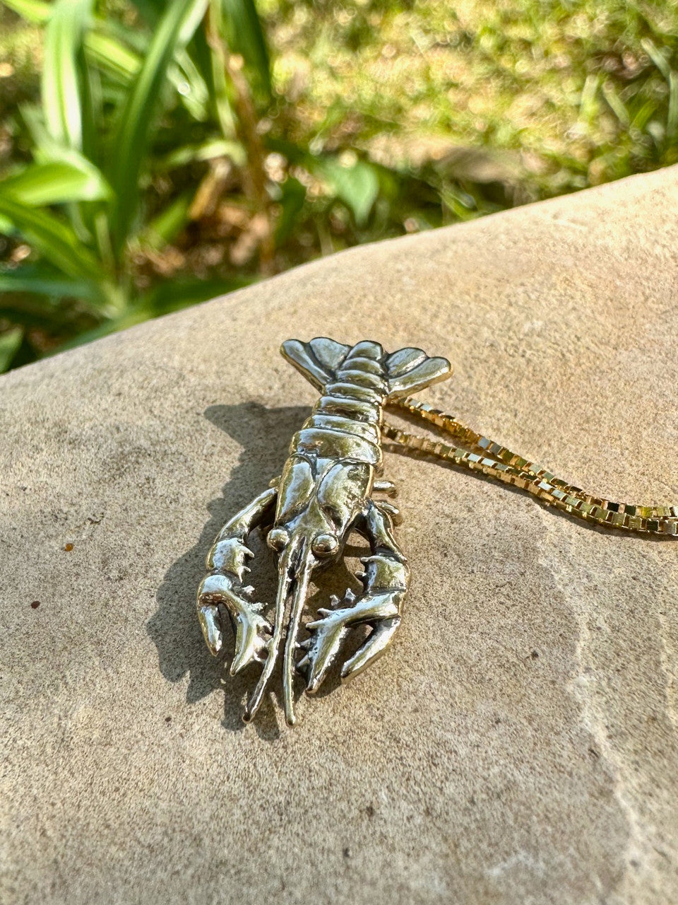 Crawfish Lobster Pendant - Open Claw Code Mascot - Solid 14k Gold