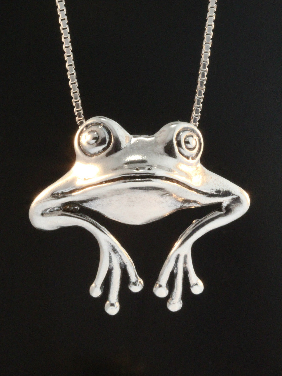 Good Luck Frog Pendant - Silver