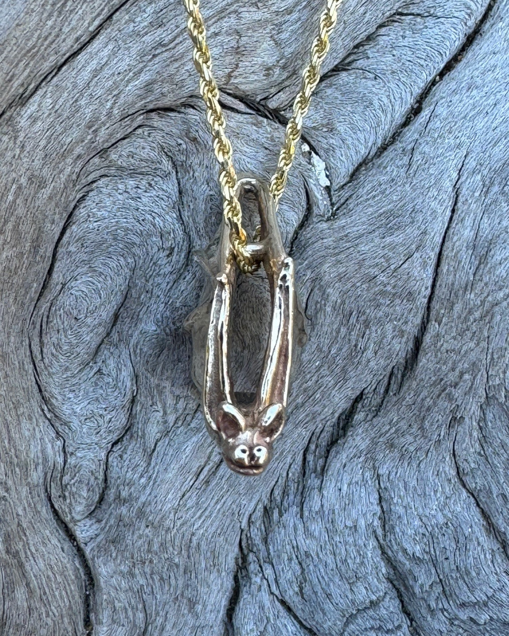 Soaring Bat Charm - 14k Gold