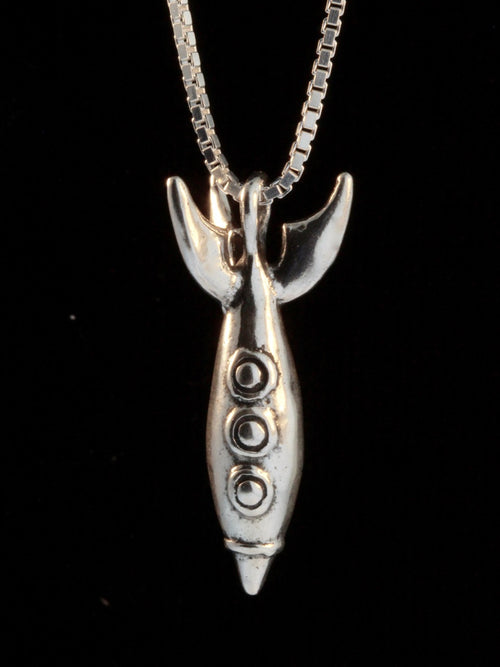 Alien Rocket Charm - Silver