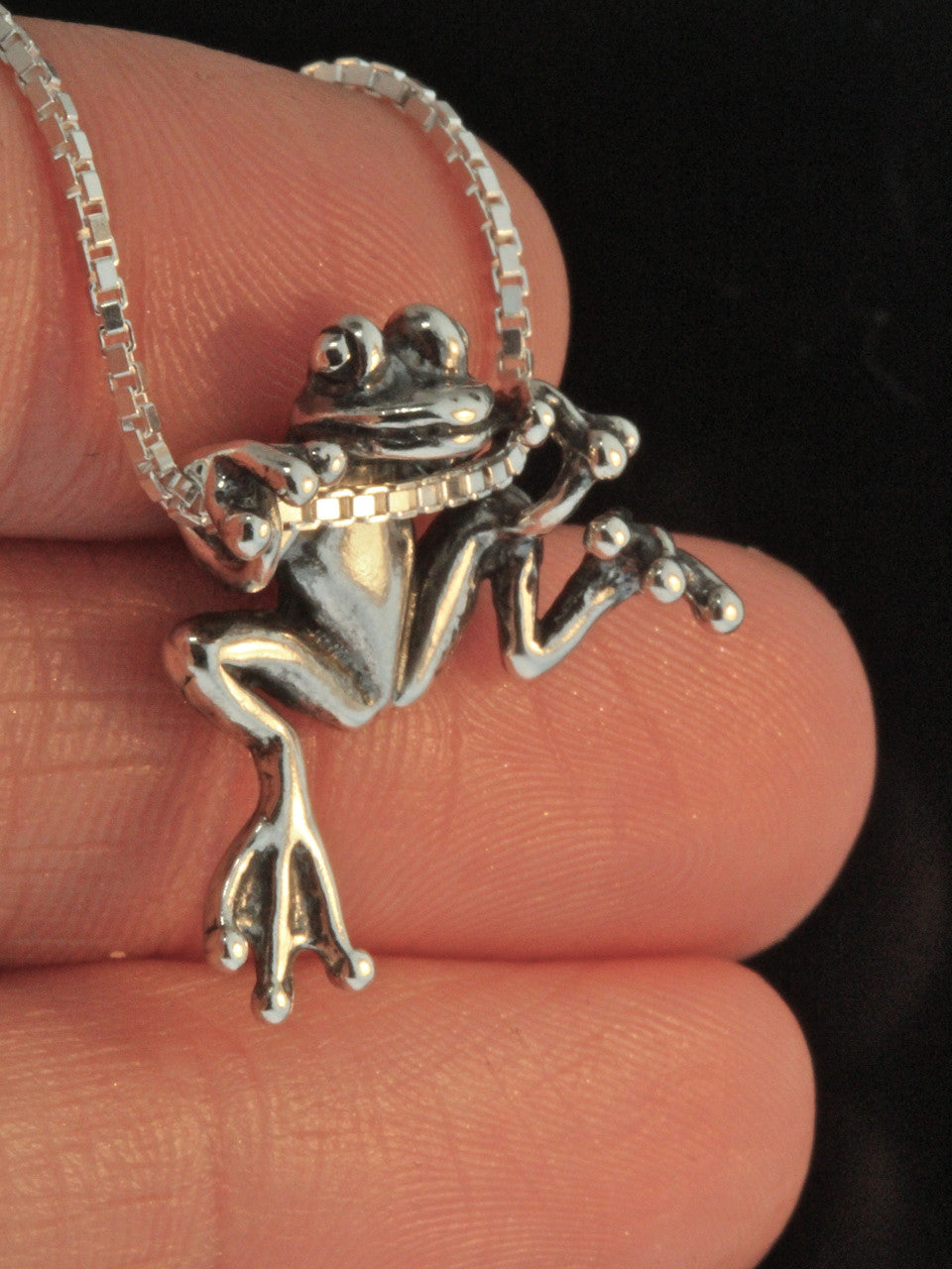 Tree Frog Pendant in Silver