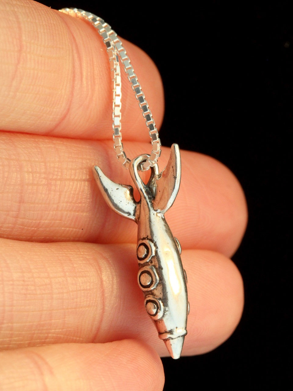 Alien Rocket Charm - Silver