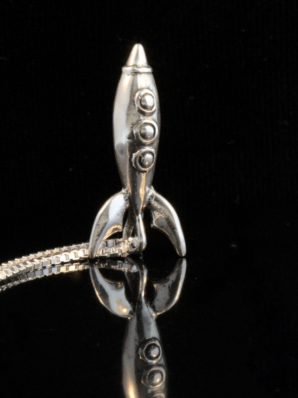 Alien Rocket Charm - Silver