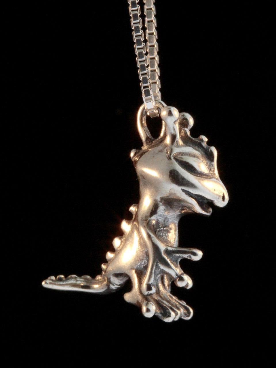 Alien Reptile Charm - Silver