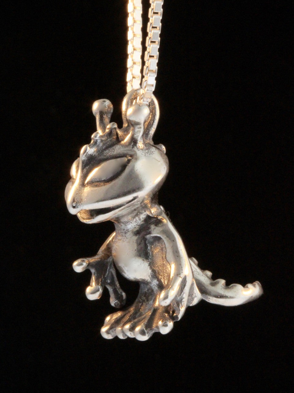 Alien Reptile Charm - Silver