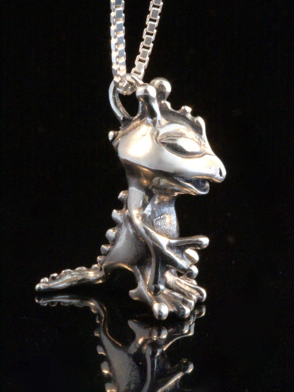 Alien Reptile Charm - Silver