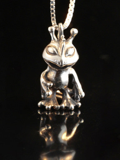 Alien Reptile Charm - Silver