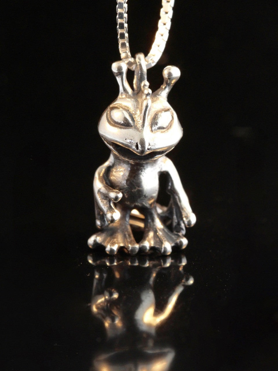 Reptile Alien Charm - Sterling Silver