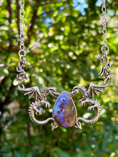 Lavender Lagoon Dragon Neckpiece - SOLD