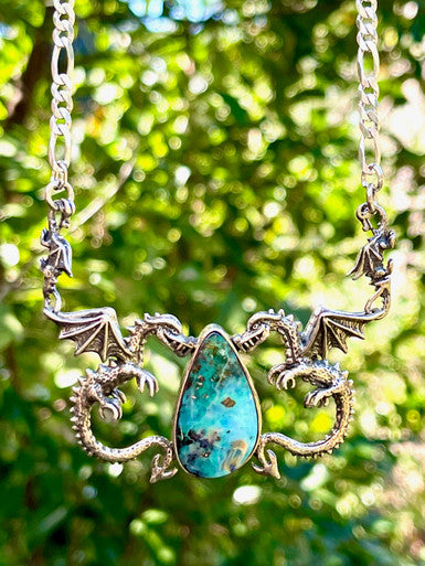 Coral Reef Dragon Neckpiece - Sterling Silver - SOLD