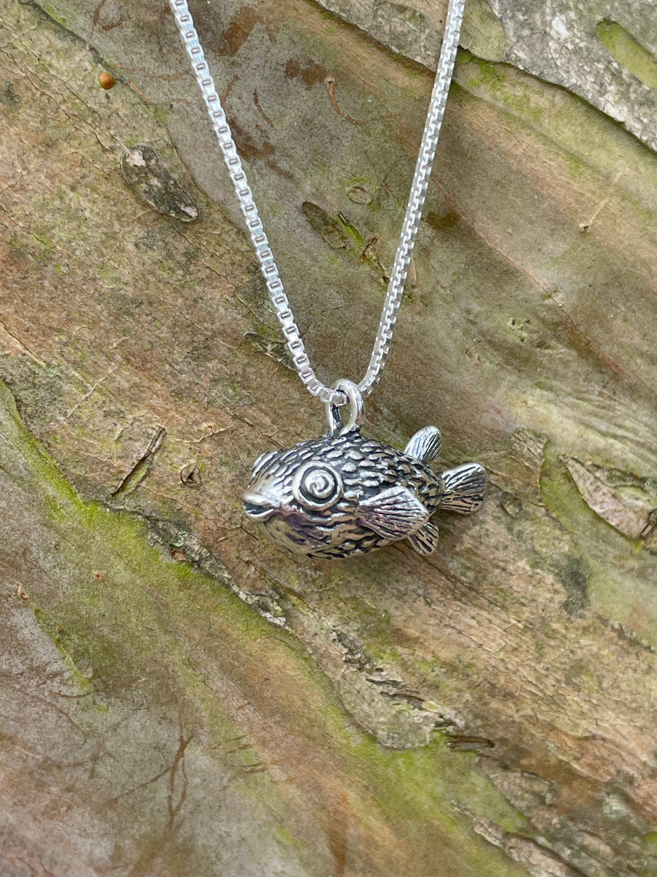 Puffer Fish Charm - Silver