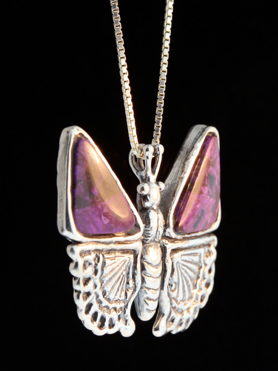 Small Jeweled Butterfly with Purple Lace Agate Wings