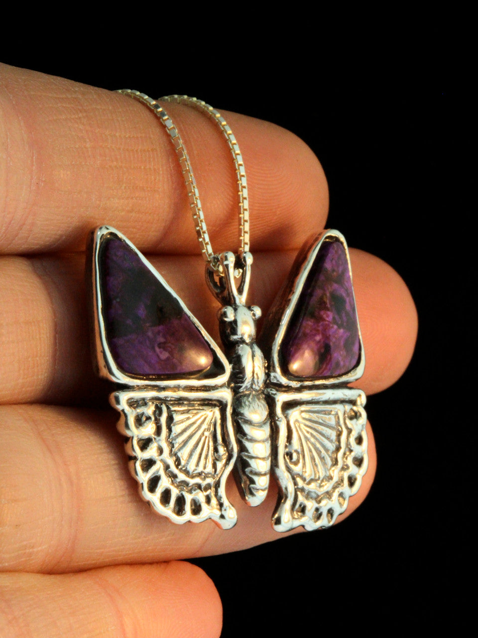 Small Jeweled Butterfly with Purple Lace Agate Wings