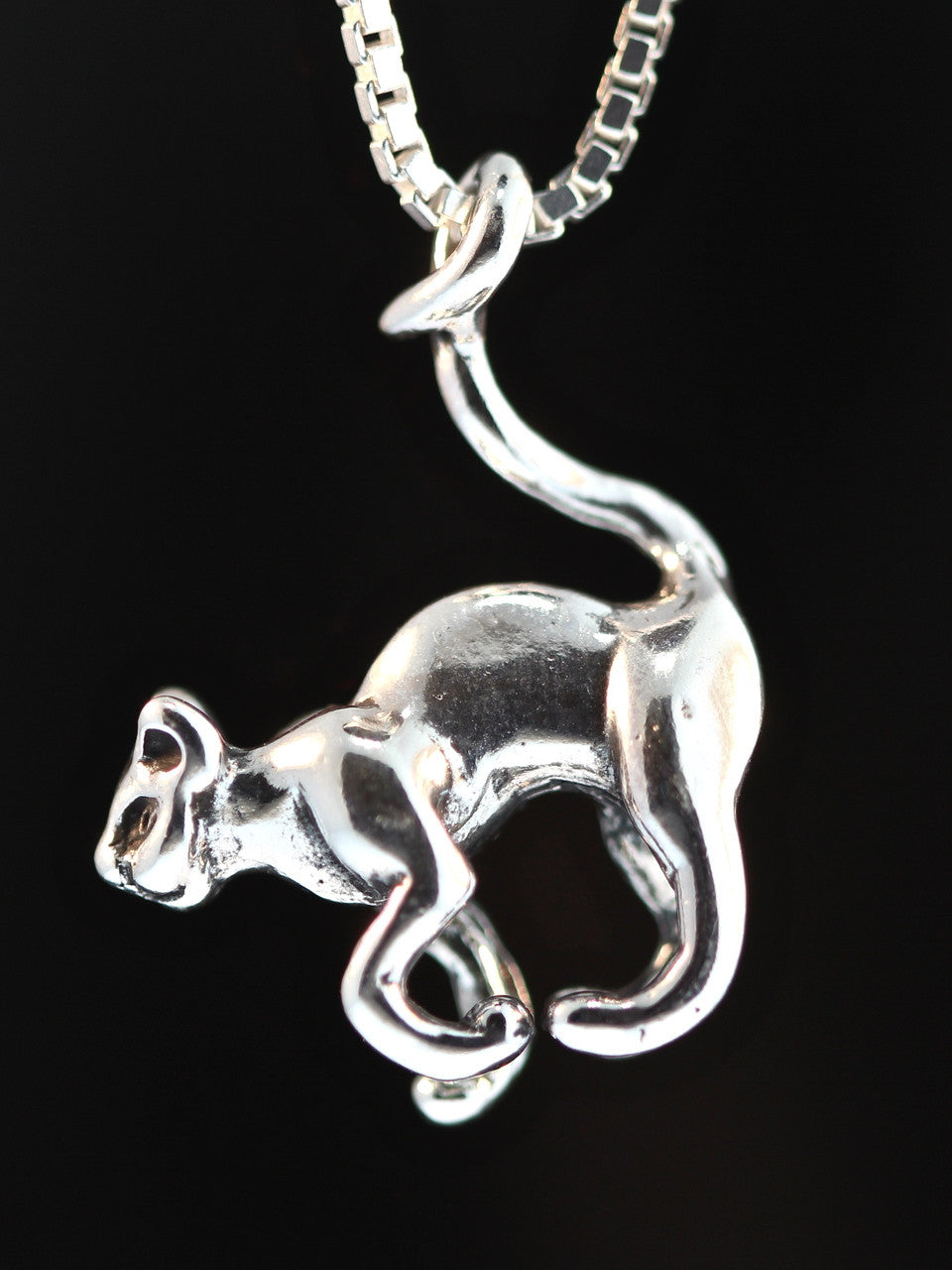 Black Cat Charm - Silver