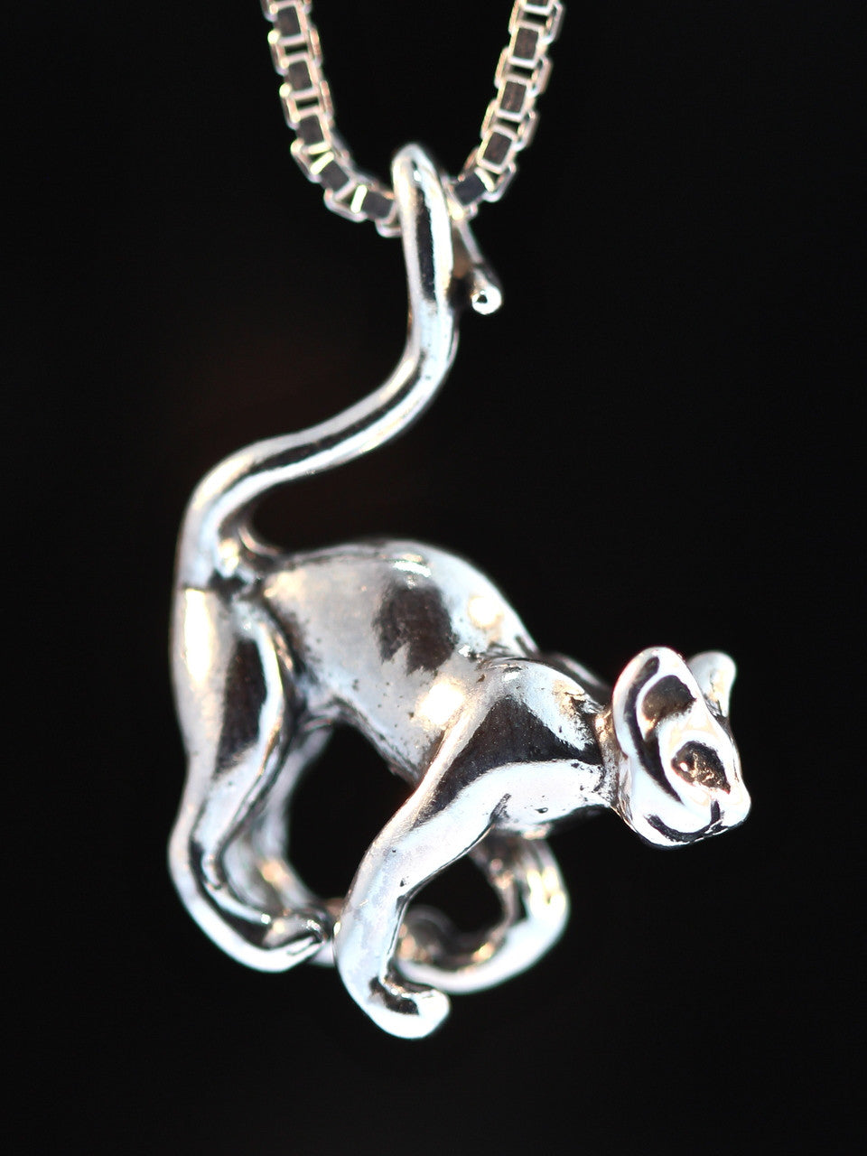 Black Cat Charm - Silver