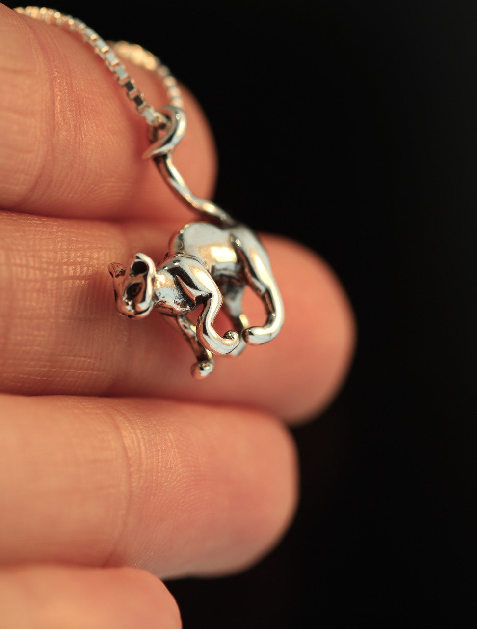 Black Cat Charm - Silver