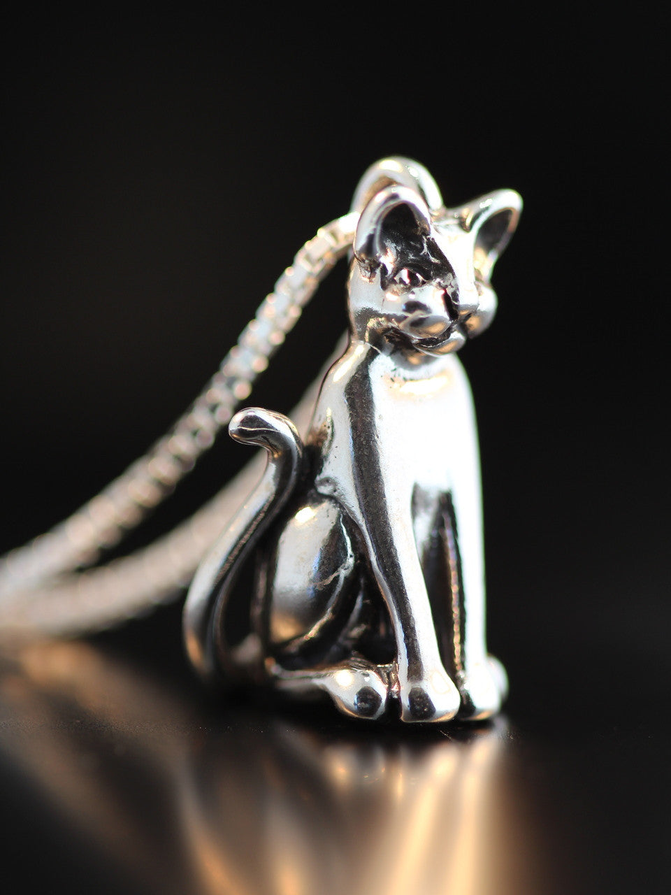 Egyptian Magic Cat Pendant in Silver