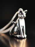 Egyptian Magic Cat Pendant - Sterling Silver