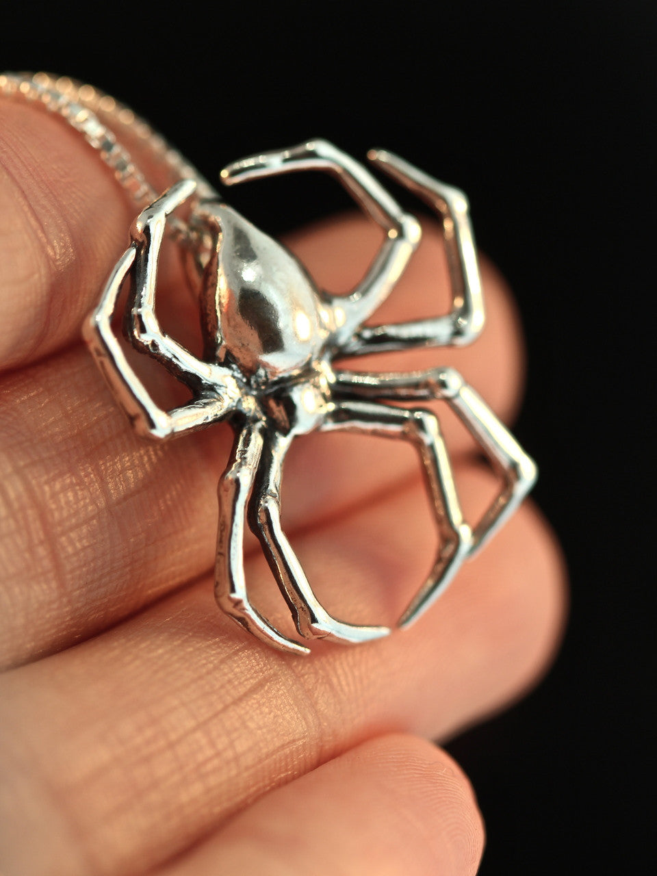 Sterling Silver Large Spider Pendant
