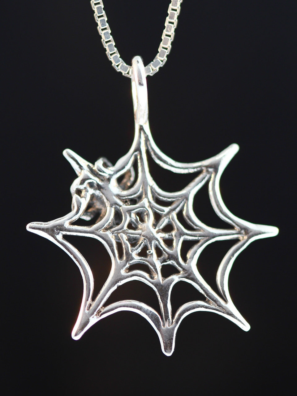 Spider Web Pendant - Silver
