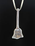 Witch's Broom Stick Charm - Silver