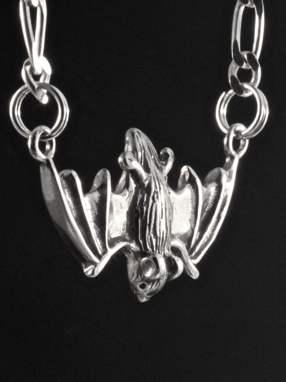 Sterling Silver Flying Bat Pendant