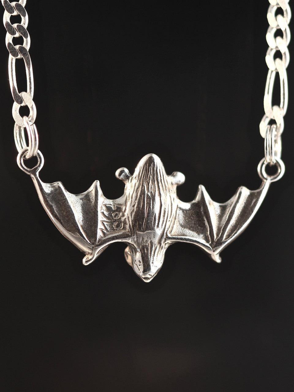 Sterling Silver Flying Bat Pendant